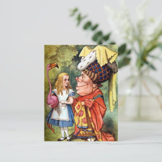 Alice und die Herzogin Play Flamingo Croquet Postkarte (Stehend Vorderseite)