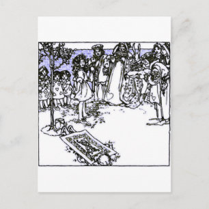 Alice und die Königin Vintage-Illustration Postkarte