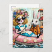 Alice und die Kunst des Weißen Kaninchens Postkarte (Vorne/Hinten)