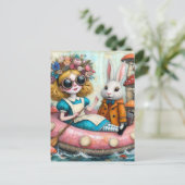 Alice und die Kunst des Weißen Kaninchens Postkarte (Stehend Vorderseite)