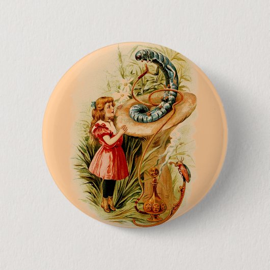 Alice und die Raupe Button (Vorderseite)