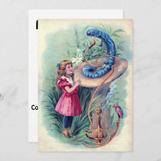 Alice und die Raupe Einladung (Vorne/Hinten)