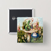 Alice und die Raupe im Wunderland Button (Vorne & Hinten)