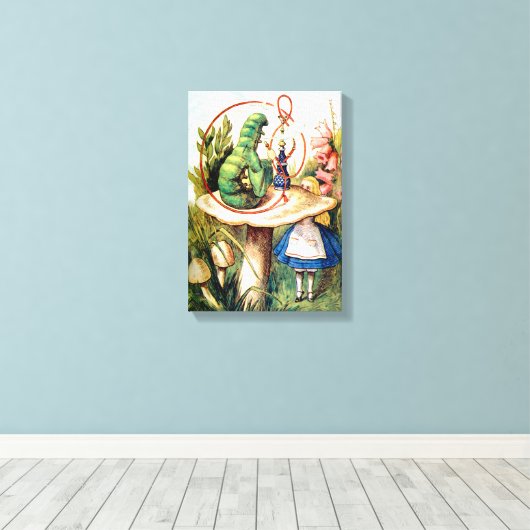 Alice und die Raupe im Wunderland Leinwanddruck (Insitu (Holzboden))