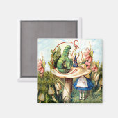 Alice und die Raupe im Wunderland Magnet (Vorderseite/Rückseite)