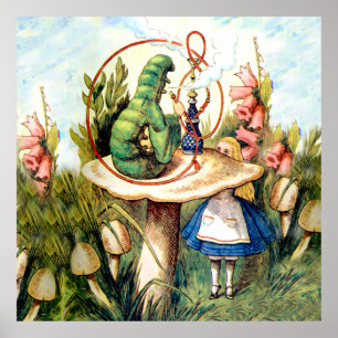 Alice und die Raupe im Wunderland Poster