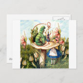 Alice und die Raupe im Wunderland Postkarte (Vorne/Hinten)