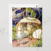 Alice und die Raupe im Wunderland Postkarte (Vorne/Hinten)