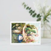 Alice und die Raupe im Wunderland Postkarte (Stehend Vorderseite)