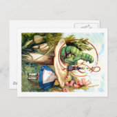 Alice und die Raupe im Wunderland Postkarte (Vorne/Hinten)