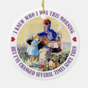 Alice und die Raupe in Wunderland Keramik Ornament