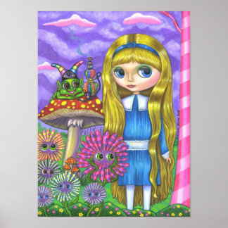 Alice und die Raupe Niedliche Puppensammlung Poster