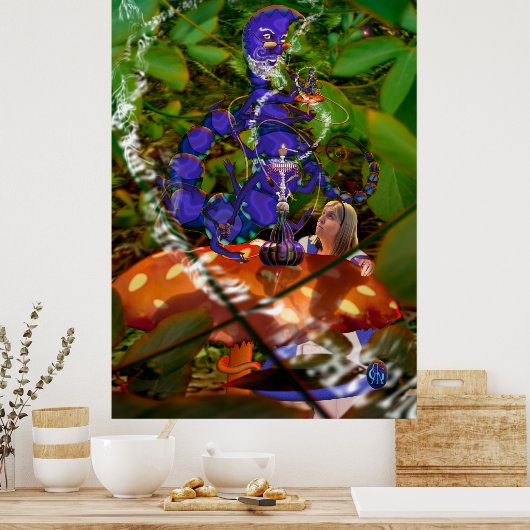 Alice und die Raupe Poster (Küche)