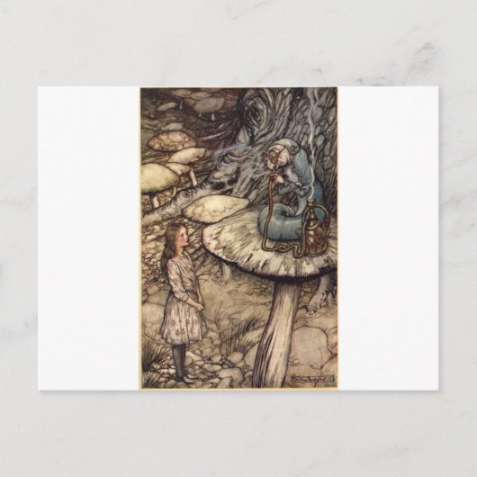 Alice und die Raupe Postkarte (Vorderseite)