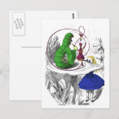 Alice und die Raupe Postkarte (Vorne/Hinten)