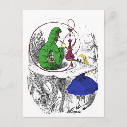 Alice und die Raupe Postkarte (Vorderseite)