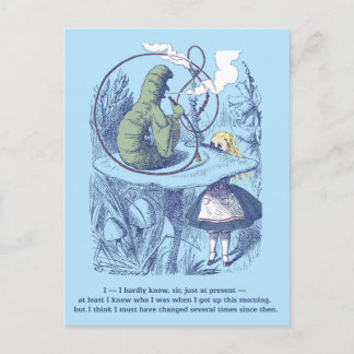 Alice und die Raupe Postkarte