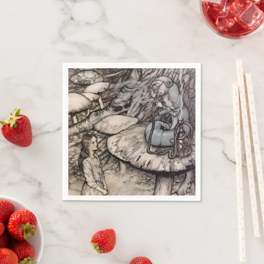 Alice und die Raupe Wonderland Party Rackham Serviette (Beispiel)