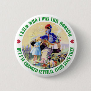 ALICE UND DIE RAUPEN BUTTON