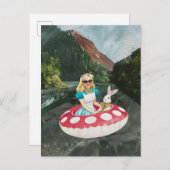 Alice und die Retro-Collage des Weißen Kanals Postkarte (Vorne/Hinten)
