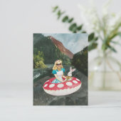 Alice und die Retro-Collage des Weißen Kanals Postkarte (Stehend Vorderseite)