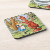 Alice und die Rote Königin im Wunderland Getränkeuntersetzer (Linke Seite)