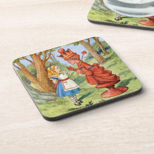 Alice und die Rote Königin im Wunderland Getränkeuntersetzer (Linke Seite)