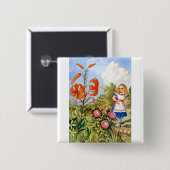 Alice und die Talking-Blume in Wonderland Button (Vorne & Hinten)