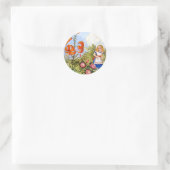 Alice und die Talking-Blume in Wonderland Runder Aufkleber (Tasche)