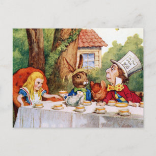 Alice und die verrückte Teegesellschaft des Hutmac Postkarte