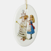 Alice und die weiße Königin im Märchenland Keramikornament (Rechts)