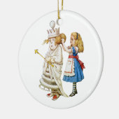 Alice und die White Queen in Wonderland Keramikornament (Links)