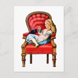 Alice und Dinah aus Alice hinter den Spiegeln Postkarte