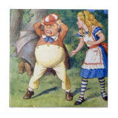Alice und ein verärgertes Tweedledum im Fliese (Vorderseite)