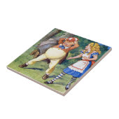 Alice und ein verärgertes Tweedledum im Fliese (Seite)