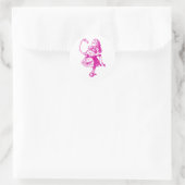 Alice und Flamingo rosa Runder Aufkleber (Tasche)