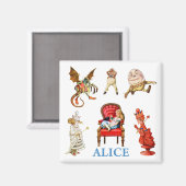 Alice und Freunde in Wunderland Magnet (Vorderseite/Rückseite)