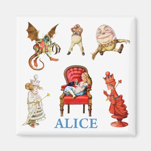 Alice und Freunde in Wunderland Magnet (Vorne)