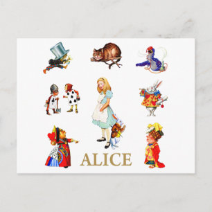 Alice und Freunde in Wunderland Postkarte