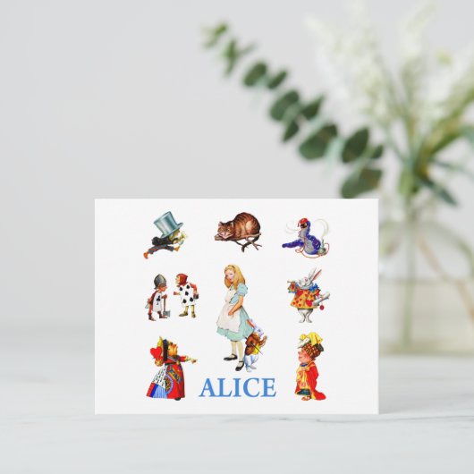 ALICE UND FREUNDE POSTKARTE (Stehend Vorderseite)