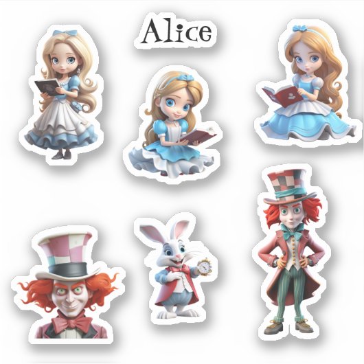 Alice und Friends Custom Cut Vinyl Stickers Aufkleber (Vorderseite)