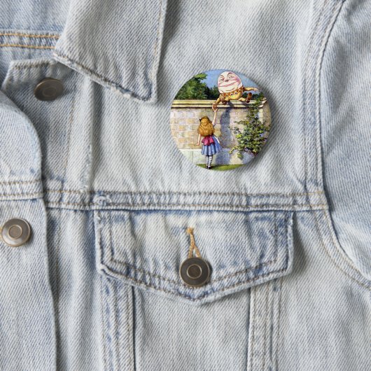 Alice und Humpty Dumpty im Märchenland Button (Beispiel)