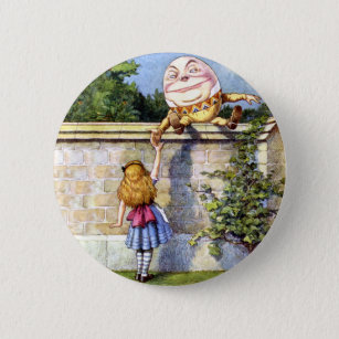 Alice und Humpty Dumpty im Märchenland Button