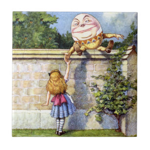 Alice und Humpty Dumpty im Wunderland Fliese