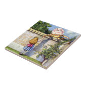 Alice und Humpty Dumpty in Wonderland Fliese (Seite)