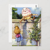 Alice und Humpty Dumpty in Wonderland Postkarte (Vorne/Hinten)