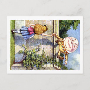 Alice und Humpty Dumpty in Wonderland Postkarte