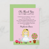 Alice und ihr Tea-Party Einladung (Vorne/Hinten)