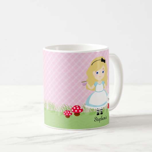Alice und ihr Tea-Party Kaffeetasse (VorderseiteRechts)