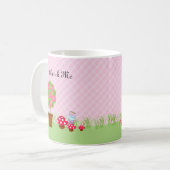 Alice und ihr Tea-Party Kaffeetasse (Vorderseite Links)